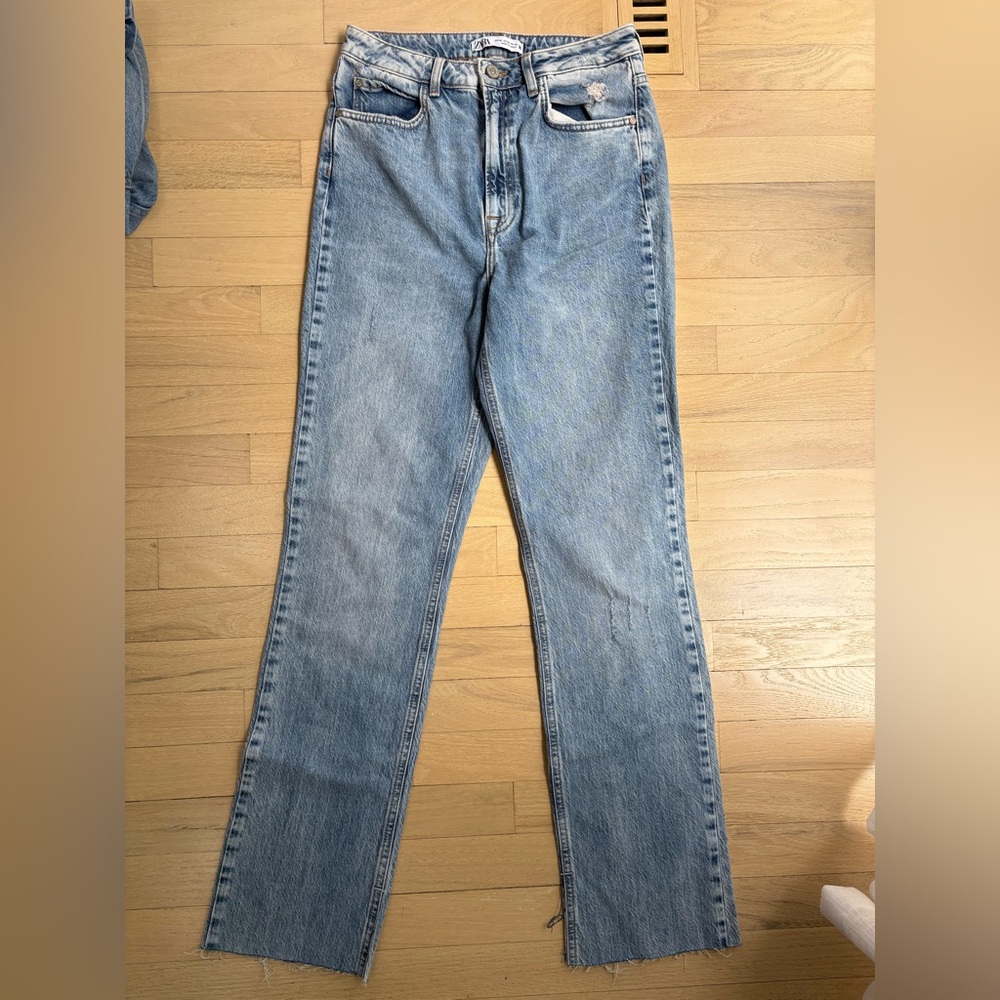 Zara Light Blue Distressed Women Jeans - Picture 5 of 5